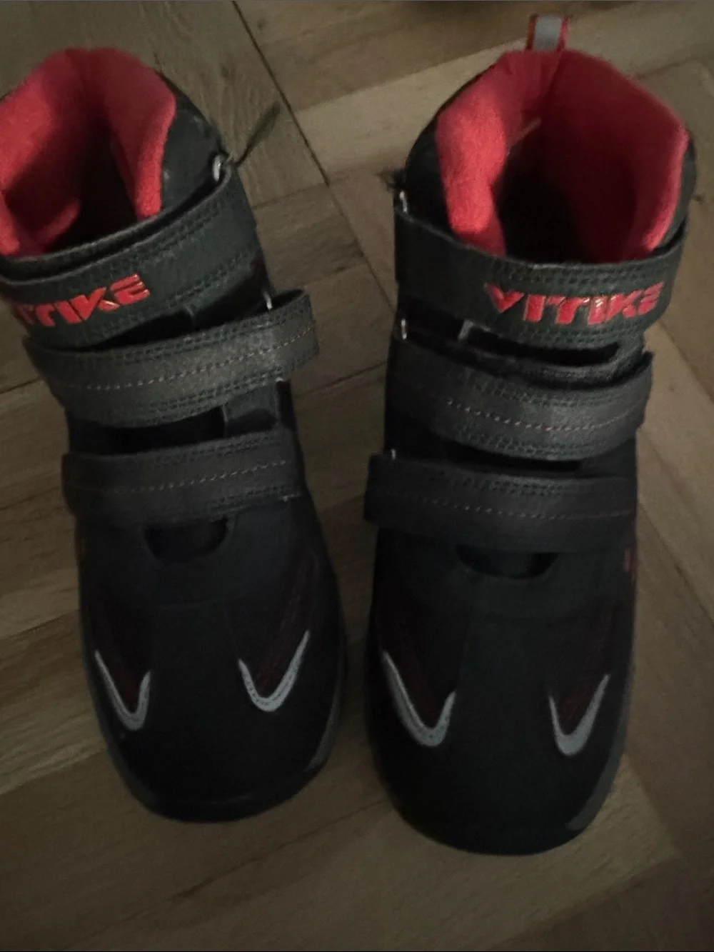 VVike Kids Black Boots with Red Lining
